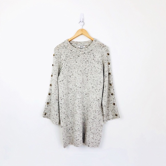 Madewell Dresses & Skirts - Madewell Donegal Button Sleeve Sweater Dress